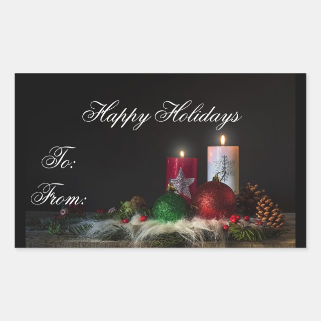 Etiqueta de regalo de vacaciones felices (Anverso)