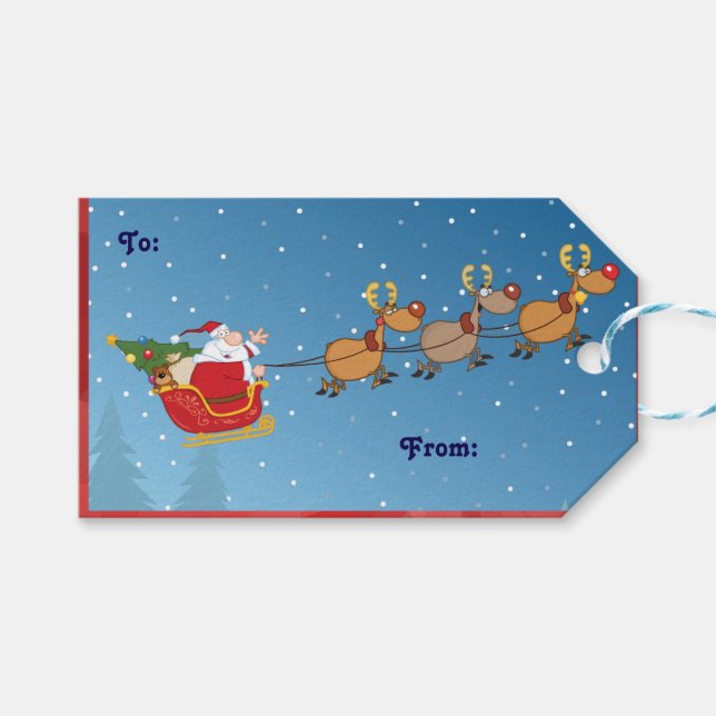 Etiqueta de regalo de vacaciones festivas (Frente (Horizontal))