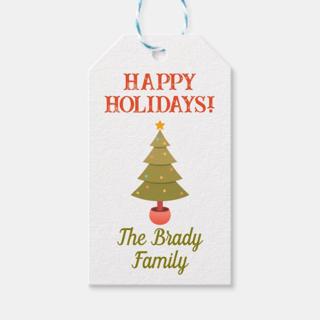 Etiqueta de regalo de vacaciones personalizada (Anverso)