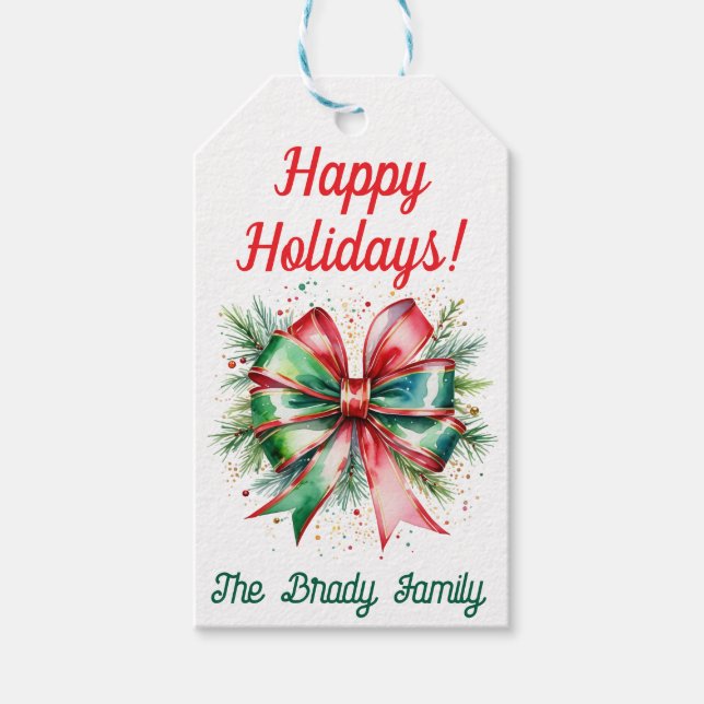 Etiqueta de regalo de vacaciones personalizada (Anverso)