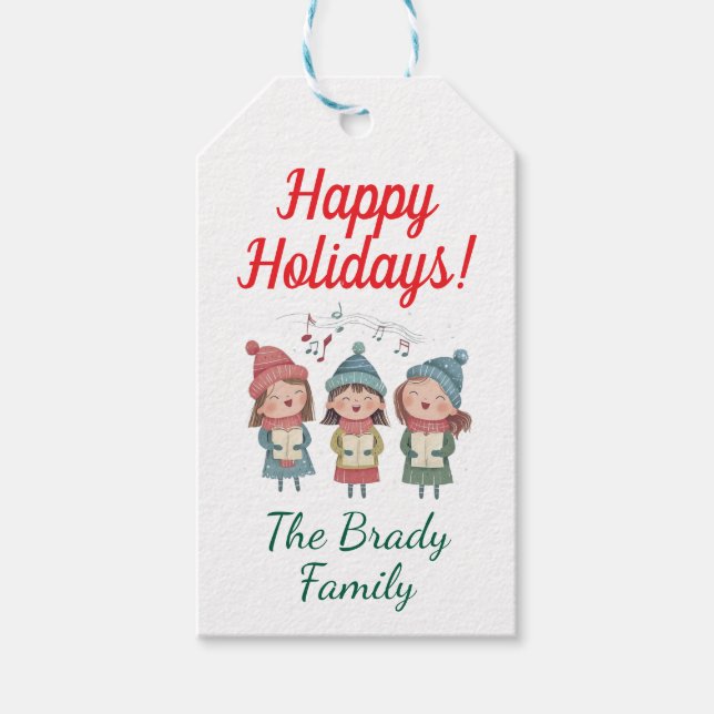 Etiqueta de regalo de vacaciones personalizada (Anverso)