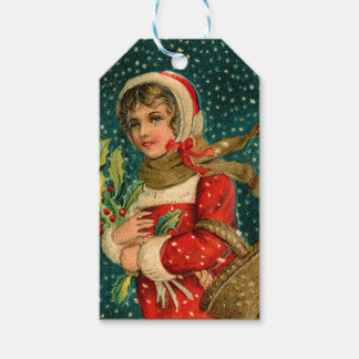 Etiqueta de regalo de vacaciones vintage para navi