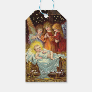 Etiqueta de regalo de vacaciones vintage para navi