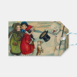 Etiqueta de regalo de vacaciones vintage para navi