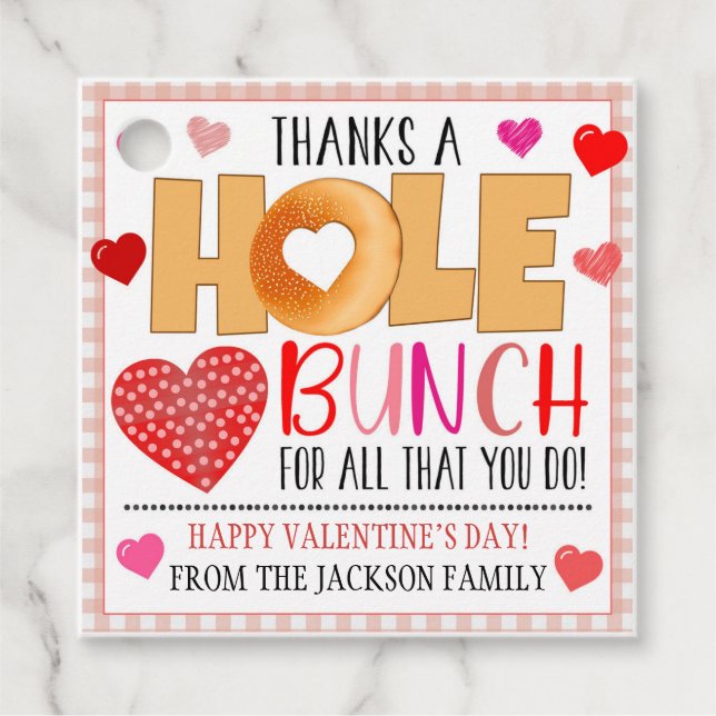 Etiqueta de regalo de Valentine Bagel (Anverso)