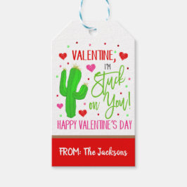 Etiqueta de regalo de Valentine Cactus