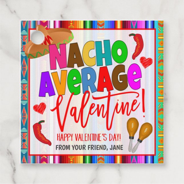 Etiqueta de regalo de Valentine Nacho (Anverso)