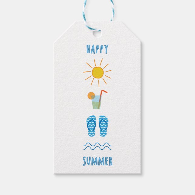 Etiqueta de regalo de verano feliz (Anverso)