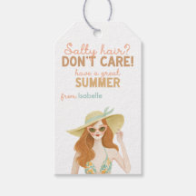 Etiqueta de regalo de verano Sombrero de Paja Pelo