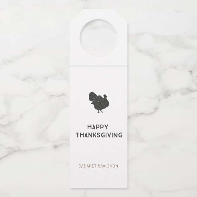 Etiqueta de regalo de vino de Acción de Gracias fe (Anverso)
