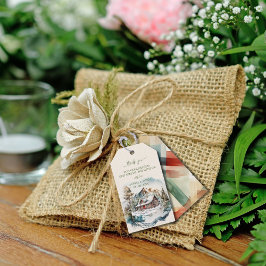 Etiqueta de regalo de Winter Mountain Lodge