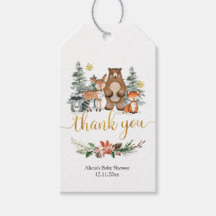 Etiqueta de regalo de Winter Woodland Forest Favor