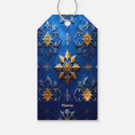 Etiqueta de regalo decorativa azul para fiestas