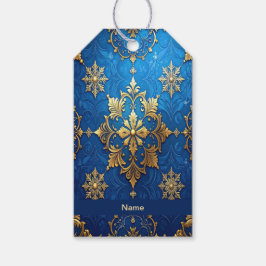 Etiqueta de regalo decorativa azul para fiestas