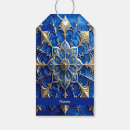 Etiqueta de Regalo Decorativa Azul para las Fiesta