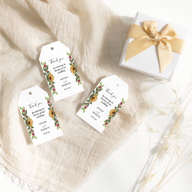 Etiqueta de regalo del Boda de flores silvestres d (Subido por el creador)