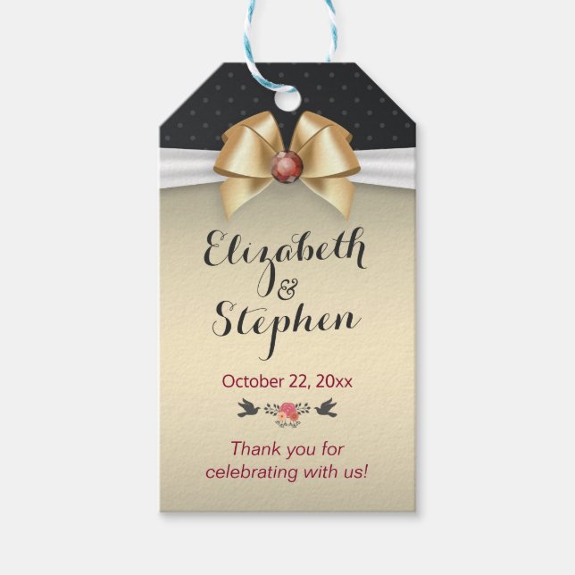 Etiqueta de regalo del Boda del diamante rojo de l (Anverso)