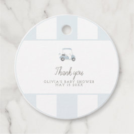 Etiqueta de regalo del carrito de golf azul