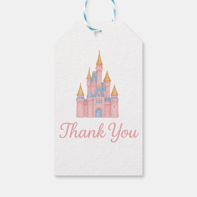 Etiqueta de regalo del castillo de princesas de cu (Reverso)