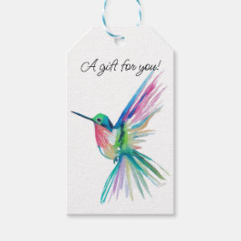 Etiqueta de regalo del colibrí arcoiris