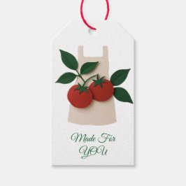 Etiqueta de Regalo del Delantal de Tomate Hecho Pa