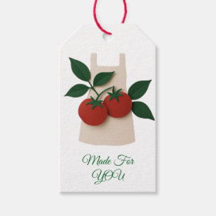 Etiqueta de Regalo del Delantal de Tomate Hecho Pa