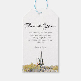 Etiqueta de regalo del desierto de Arizona Saguaro