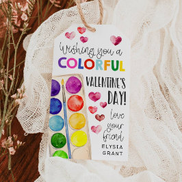 Etiqueta de regalo del Día de San Valentín con col