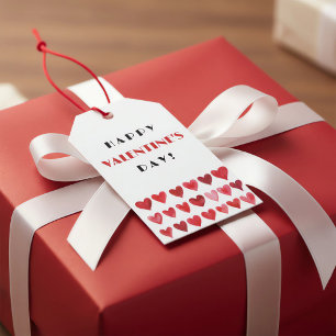 Etiqueta de regalo del Día de San Valentín con cor