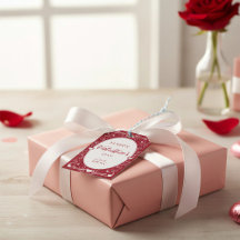 Etiqueta de regalo del Día de San Valentín con cor