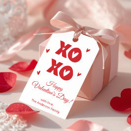 Etiqueta de regalo del Día de San Valentín con cor