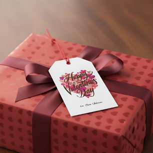 Etiqueta de regalo del día de San Valentín con ilu