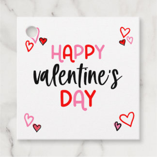 Etiqueta de regalo del Día de San Valentín del cor