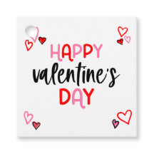 Etiqueta de regalo del Día de San Valentín del cor