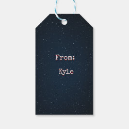 Etiqueta de regalo del espacio exterior de la mari