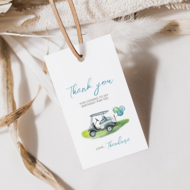 Etiqueta de regalo del Fiesta de Blue Golf Putt Pu (Subido por el creador)