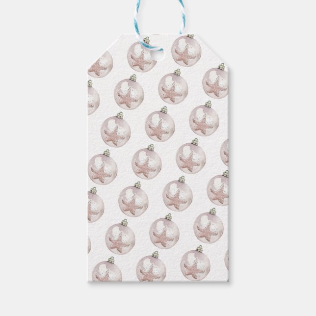 Etiqueta de regalo del patrón de adornos de estrel (Anverso)