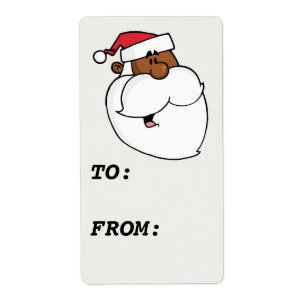Etiqueta de regalo del personalizado Black Santa C
