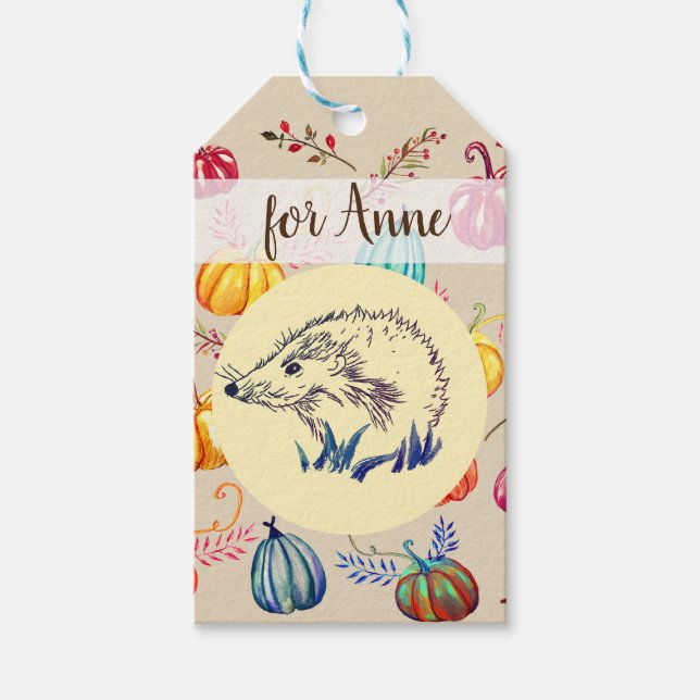 Etiqueta de regalo del Personalizado de arte otoña (Anverso)