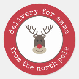 Etiqueta de regalo del Polo Norte de entrega espec
