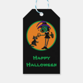 Etiqueta de regalo divertida de Halloween feliz