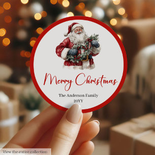 Etiqueta de regalo divertida de Papá Noel para fie