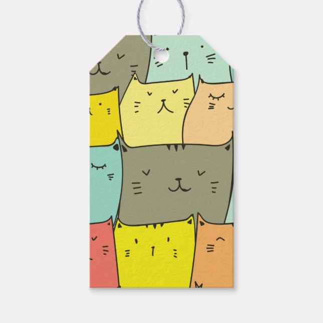 Etiqueta de regalo editable para gato (Anverso)