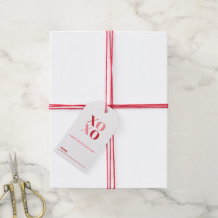 Etiqueta de regalo El día de San Valentín XOXO