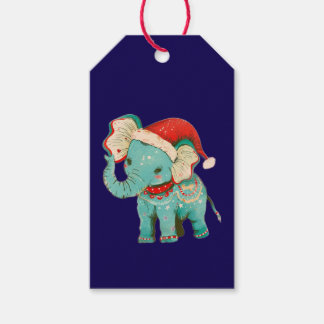 ETIQUETA DE REGALO ELEFANTE Y RATONES DE NAVIDAD