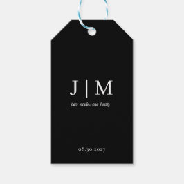 Etiqueta De Regalo Elegante En Negro Y Blanco 'Dos