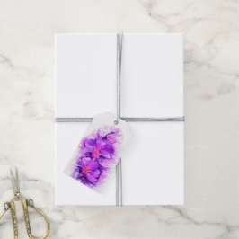 Etiqueta de regalo estilo orquídea con nombre boda