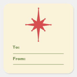 Etiqueta de regalo estrella para Navidades de medi