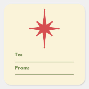 Etiqueta de regalo estrella para Navidades de medi