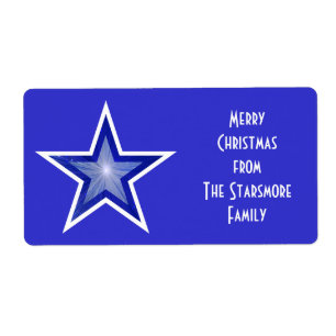 Etiqueta de regalo "Familia" de la estrella azul o